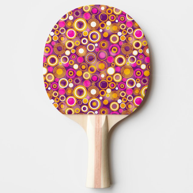 Raquette De Ping Pong Motif de point violet de polka (Devant)