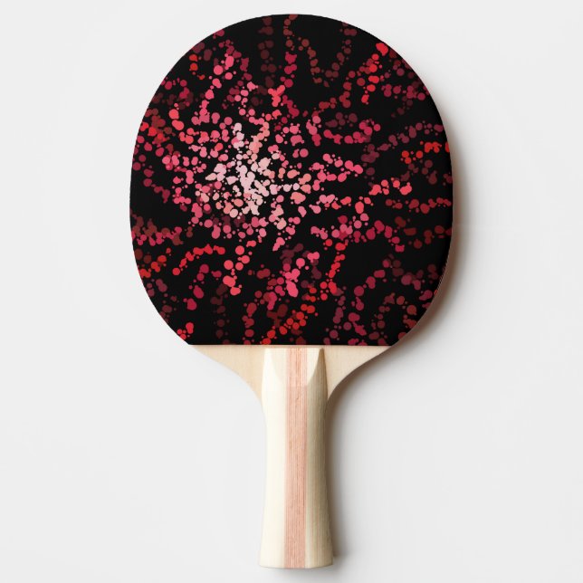 Raquette De Ping Pong Motif de points de éclaboussure abstraits de roses (Devant)