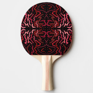 Raquette De Ping Pong Motif de points roses et rouges et de gribouillis