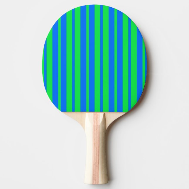 Raquette De Ping Pong Motif de rayures élégantes bleu-vert  (Devant)