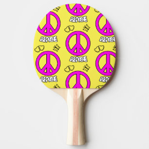 RAQUETTE DE PING PONG MOTIF DE SIGNE DE PAIX,