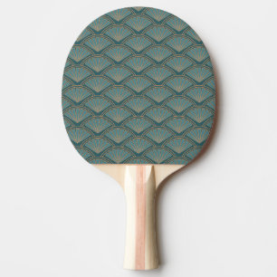 Raquette De Ping Pong Motif de style Art déco en bleu turquoise