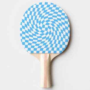 Raquette De Ping Pong Motif de tableau de bord bleu clair et blanc À dam