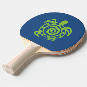 Raquette De Ping Pong Motif de tortue verte