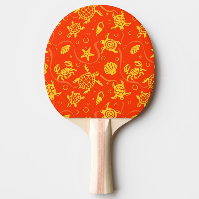 Raquette De Ping Pong Motif de tortues (Devant)