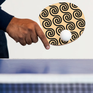 Raquette De Ping Pong Motif de vagues de clé Méandre grec marron