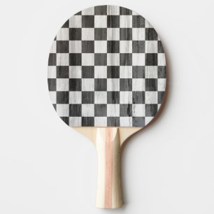 Raquette De Ping Pong Motif de vérification en bois