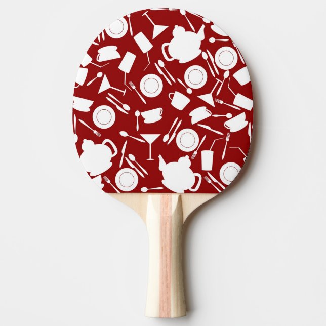 Raquette De Ping Pong Motif d'éléments de cuisine (Devant)