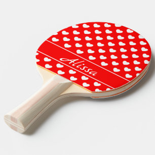 Raquette De Ping Pong Motif Des Coeurs Blancs Et Rouges, Alissa Name Mod