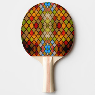 Raquette De Ping Pong Motif diamant en verre coloré