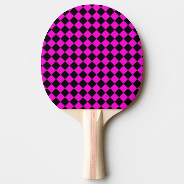 Raquette De Ping Pong Motif diamant rose noir Checker (Devant)