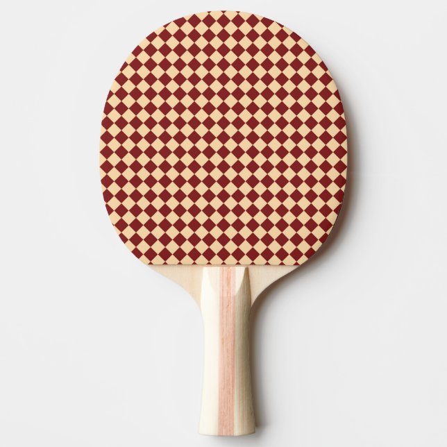Raquette De Ping Pong Motif diamant rouge jaune Checker (Devant)