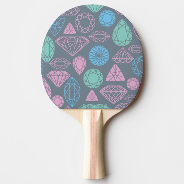 Raquette De Ping Pong Motif d'icône Gemstone (Devant)