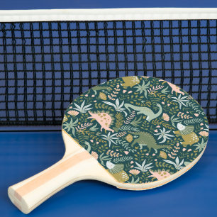 Raquette De Ping Pong Motif Dinosaur Vert