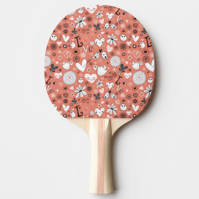 Raquette De Ping Pong Motif d'inséparables (Devant)