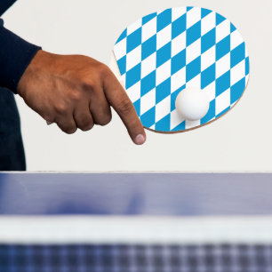 Raquette De Ping Pong Motif Drapeau Diamant Bavière bleu et blanc