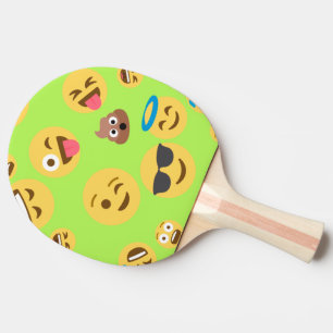 Raquette De Ping Pong Motif drôle d'Emoji (vert)