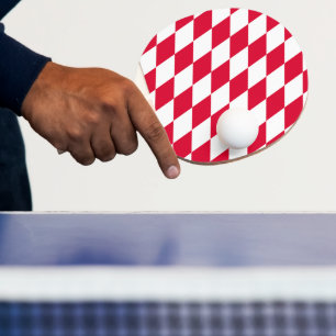 Raquette De Ping Pong Motif du drapeau diamant de Bavière rouge et blanc