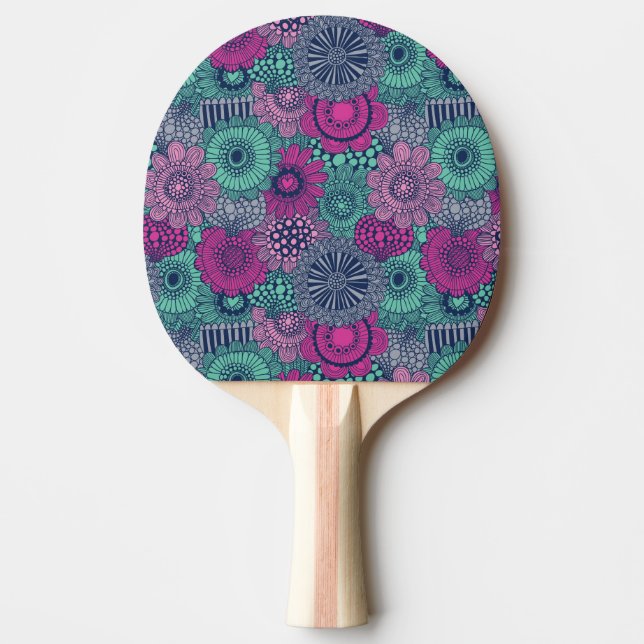 Raquette De Ping Pong motif élégant et lumineux de magnifiques fleurs (Devant)