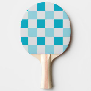 Raquette De Ping Pong Motif en damier blanc et bleu