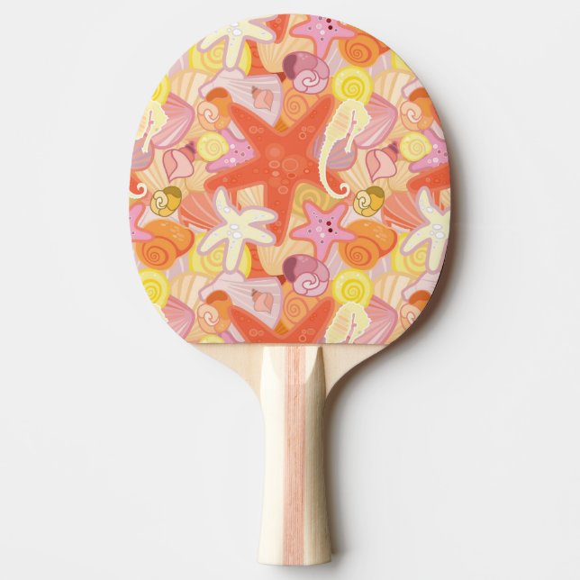 Raquette De Ping Pong Motif en pastel de créature de mer (Devant)