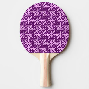 Raquette De Ping Pong Motif en tuiles égyptiennes, améthyste et orchidée