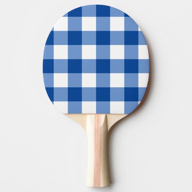Raquette De Ping Pong Motif en vichy bleu (Devant)