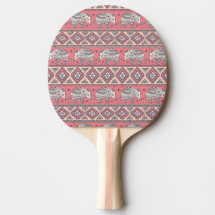 Raquette De Ping Pong Motif ethnique rose d'éléphant