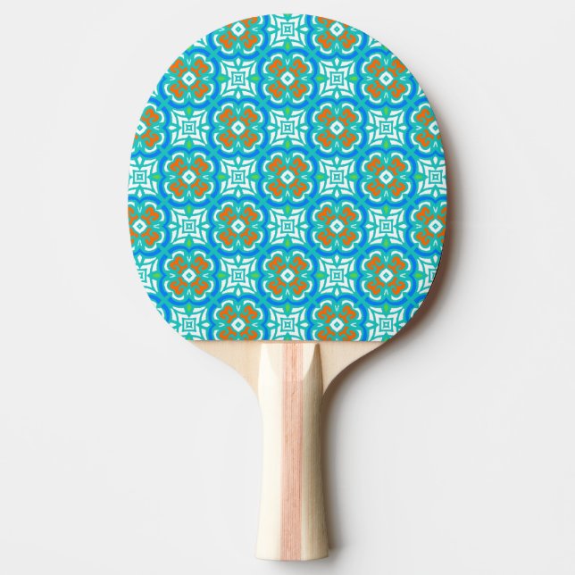 Raquette De Ping Pong Motif ethnique Turquoise (Devant)