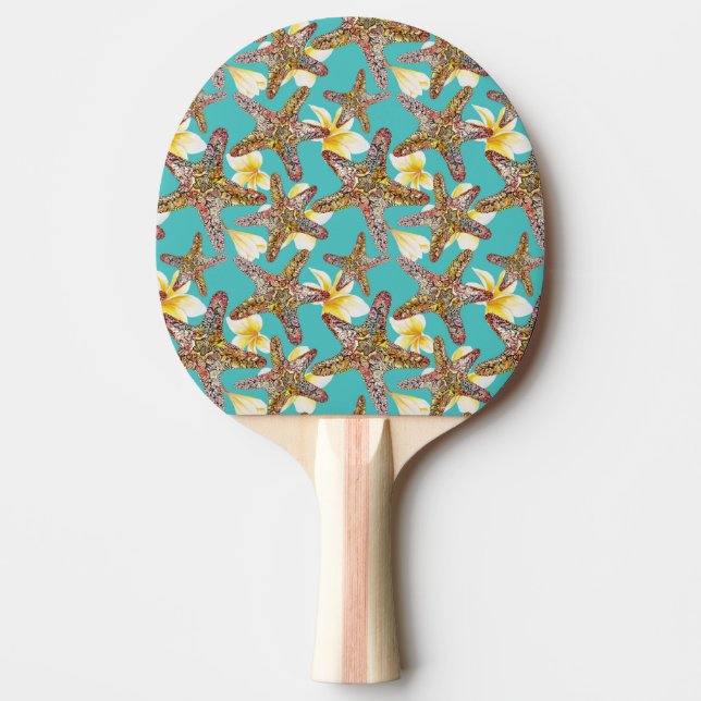 Raquette De Ping Pong Motif fantaisiste d'étoiles de mer (Devant)