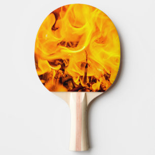 Raquette De Ping Pong Motif Feu et Flames