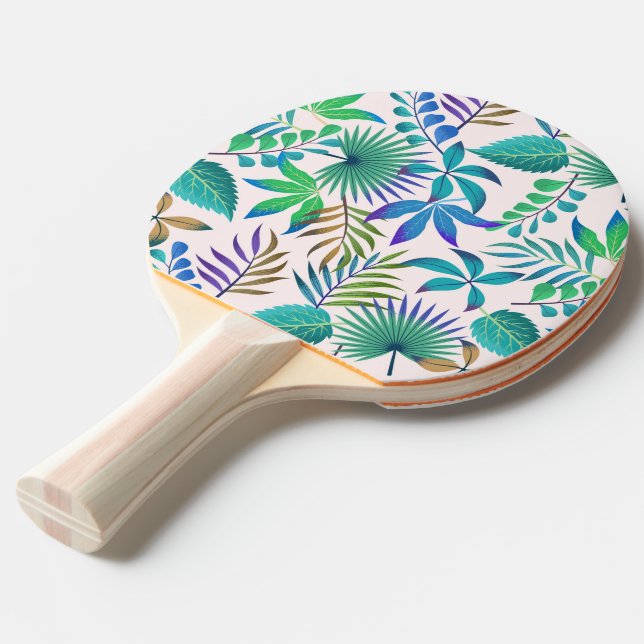 Raquette De Ping Pong Motif feuille tropical (Devant Angle)