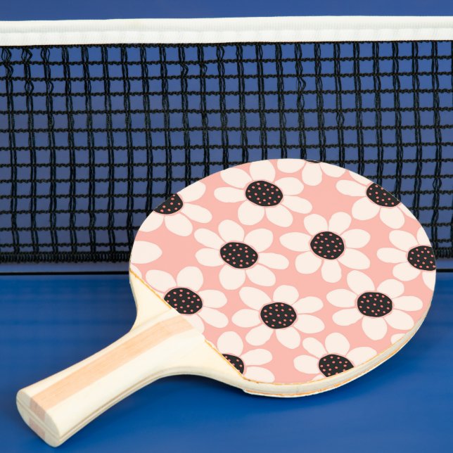 Raquette De Ping Pong Motif Fleur Rose Cute (Insitu)
