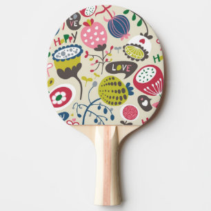 Raquette De Ping Pong Motif floral 10