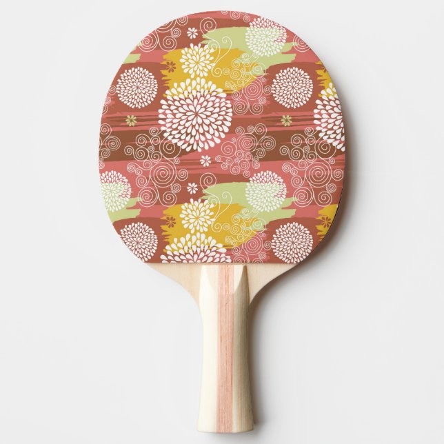Raquette De Ping Pong Motif floral 2 (Devant)