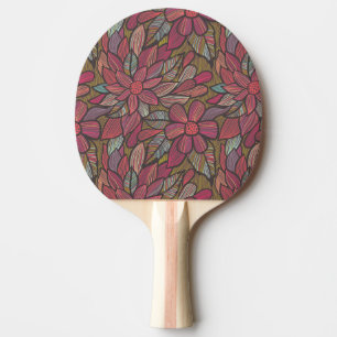 Raquette De Ping Pong Motif floral 4