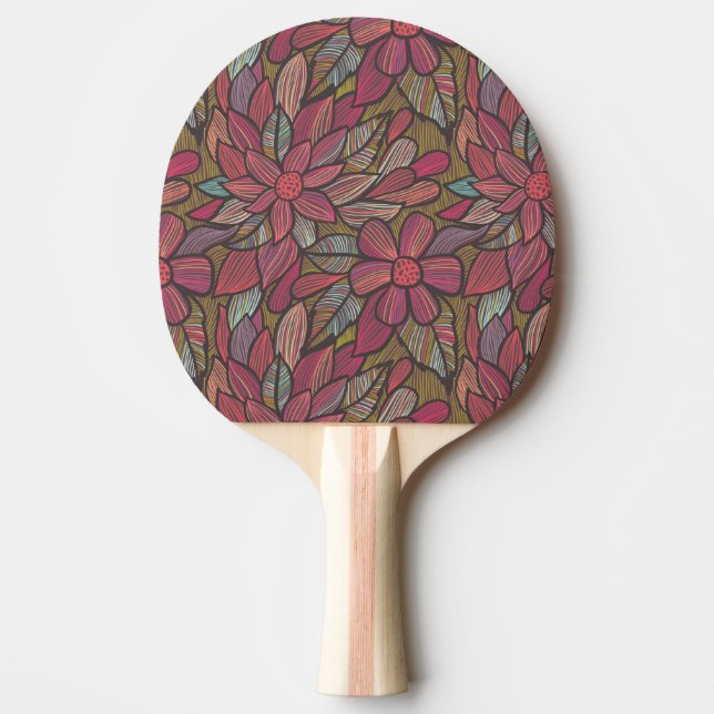 Raquette De Ping Pong Motif floral 4 (Devant)