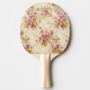 Raquette De Ping Pong Motif floral à l'aquarelle vintage