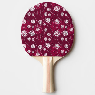 Raquette De Ping Pong Motif floral abstrait