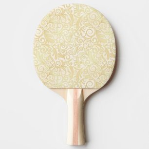 Raquette De Ping Pong Motif floral de feuille d'or