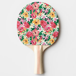 Raquette De Ping Pong Motif floral de ketmie tropicale
