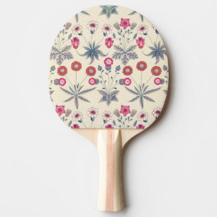 Raquette De Ping Pong Motif floral de marguerite de William Morris rouge