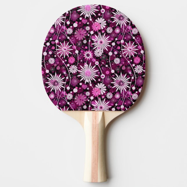 Raquette De Ping Pong Motif floral de Valentine (Devant)