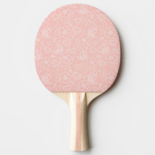 Raquette De Ping Pong Motif floral décoratif
