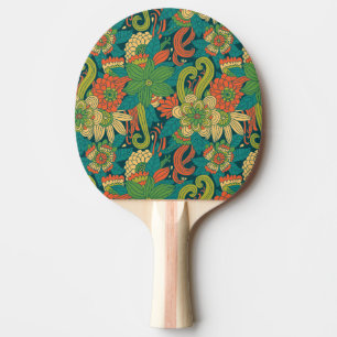Raquette De Ping Pong Motif floral d'été