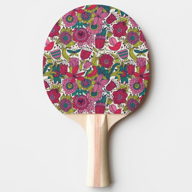 Raquette De Ping Pong Motif floral lumineux (Devant)