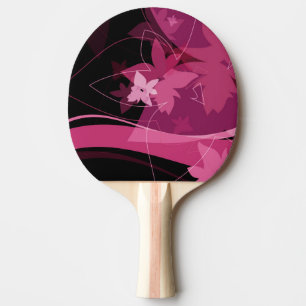 Raquette De Ping Pong Motif floral magenta