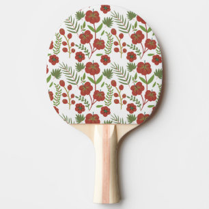 Raquette De Ping Pong Motif floral rouge sans couture sur arrière - plan