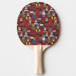Raquette De Ping Pong Motif frais de chat de hippie