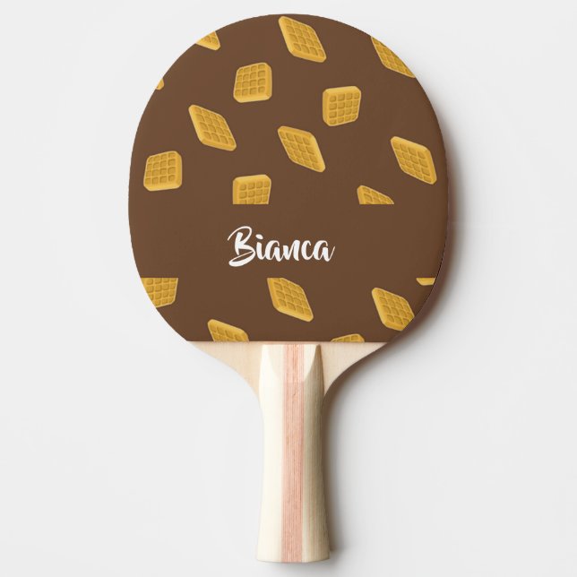 Raquette De Ping Pong Motif gaufre sur brun (Devant)